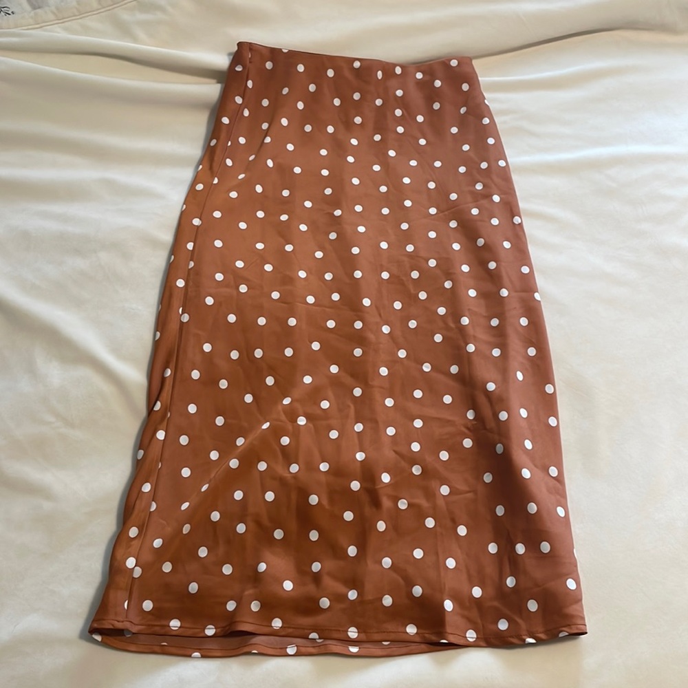 Glassons Orange Polka Dot Midi Skirt